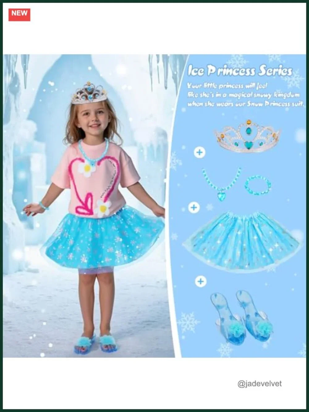 Princess Dress Up Set with Skirts, Heels, Tiaras, Jewelry, Storage Trunk
